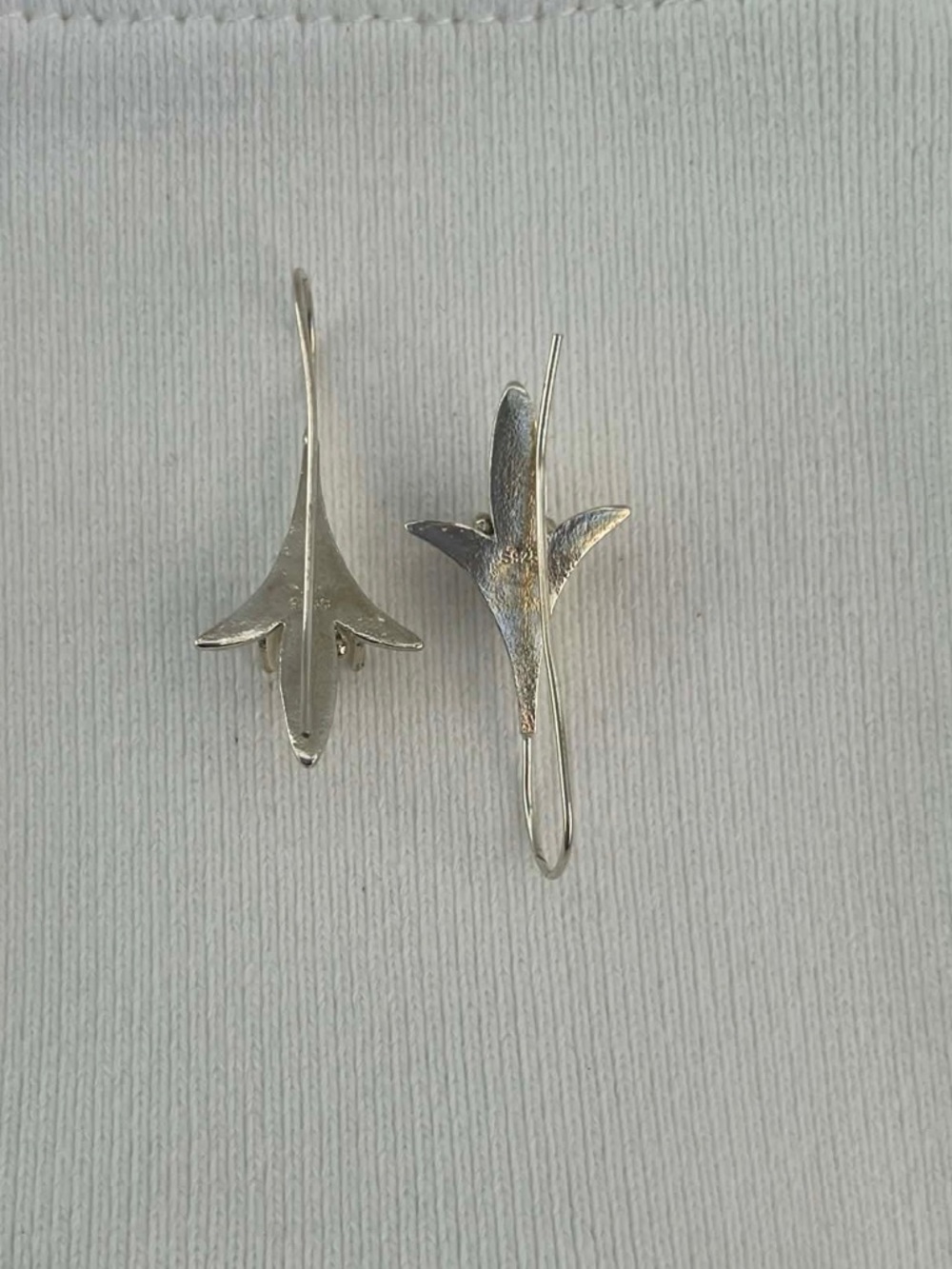 Sterling Silver Floral Drop Earrings - Silver - Picture 4 of 6